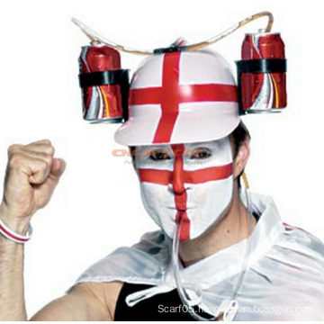 Custom Red Cross Helmet Drinking Hat with Drinking Straw for St Patrik′s Beer Holiday